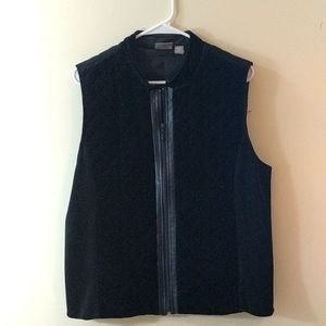 3/$23 Chico's Black Velvet Zipper Vest
